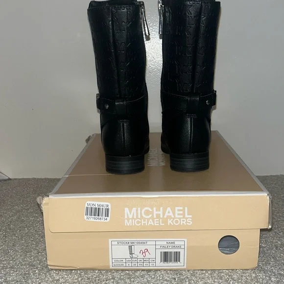 Michael Kors black toddler monogram knee boots - Picture 1 of 5